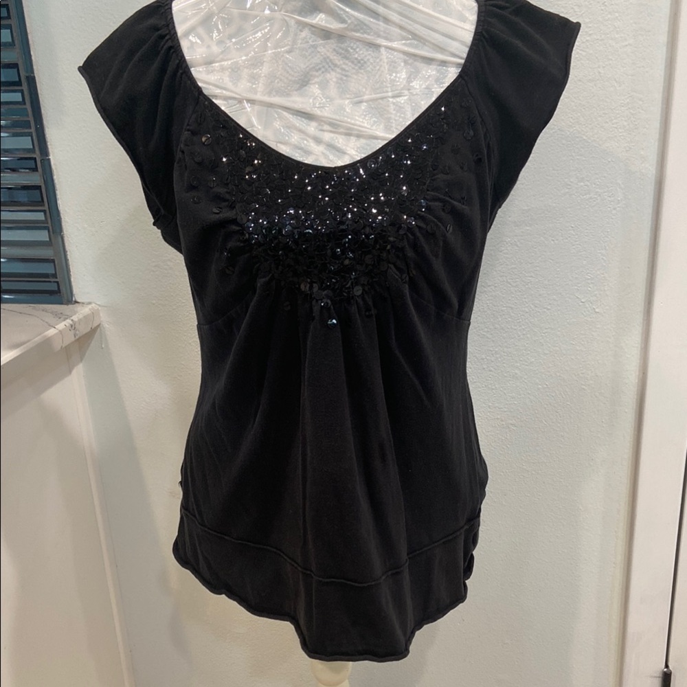 DKNY Jeans sleeveless black top L